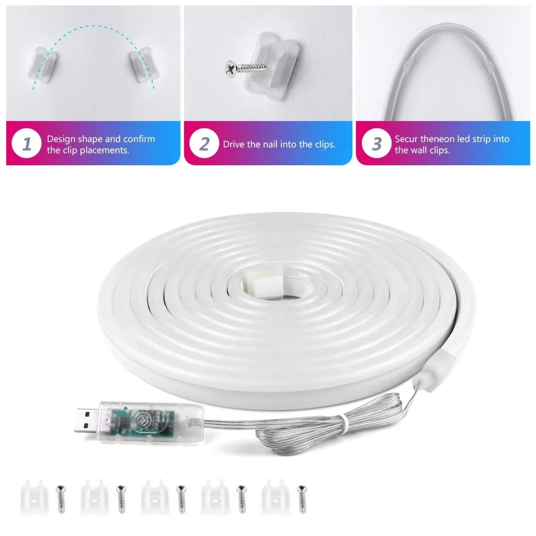 LED Neon RGBIC borði / 5-10 metra