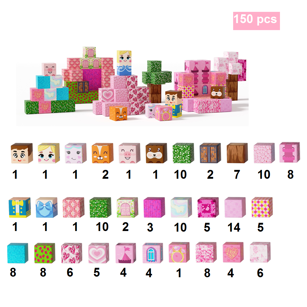 My World segulkubbar / 150 stk / Minecraft - Pink forest