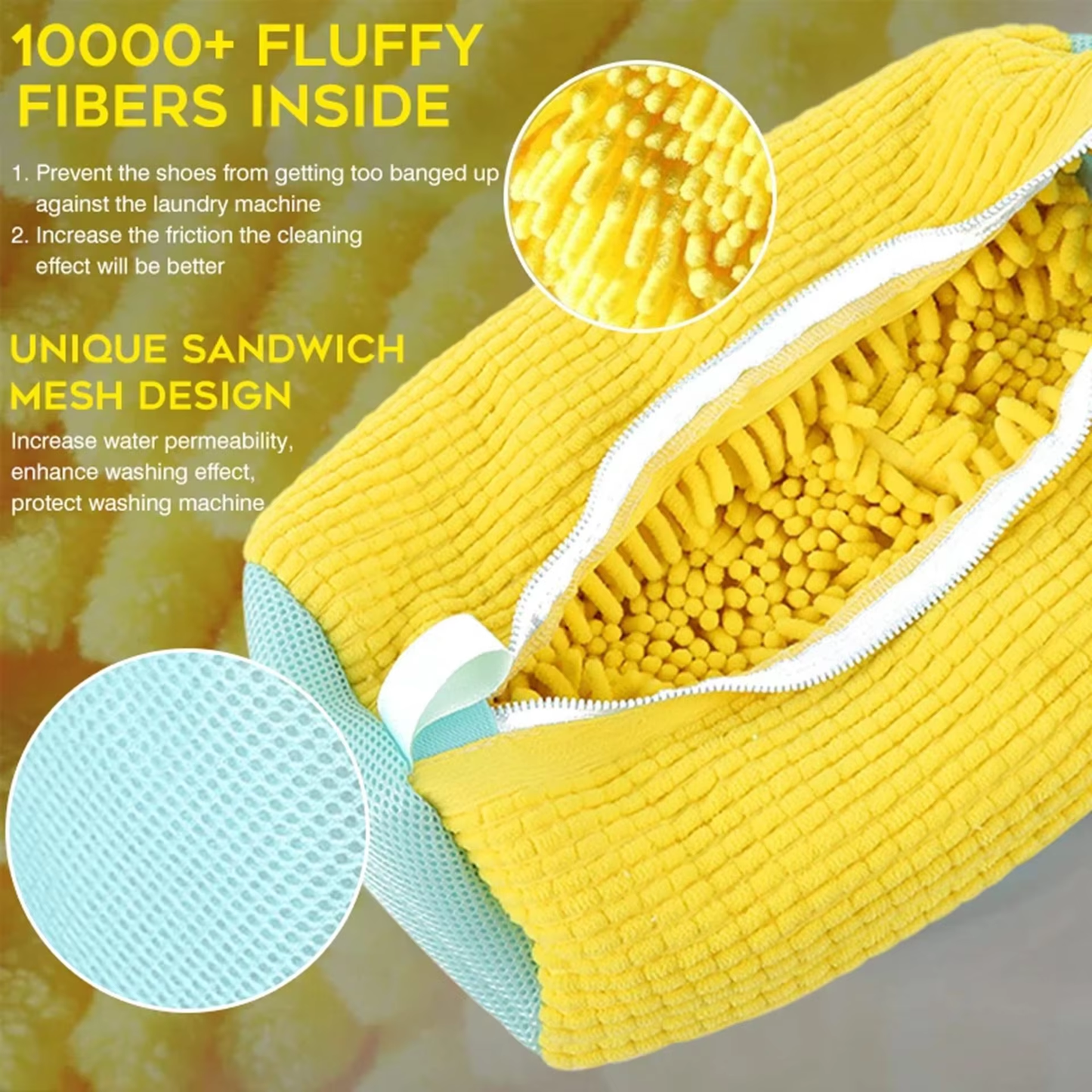 Fiber skópoki f/ þvott (sjáðu myndbandið)