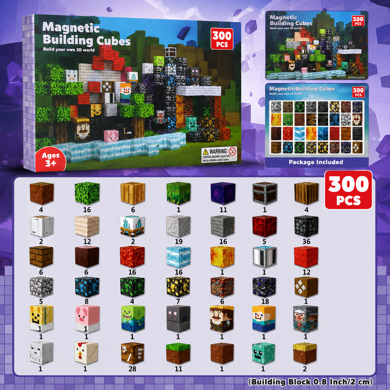 My World segulkubbar / 300 stk / Minecraft - Ghost portal