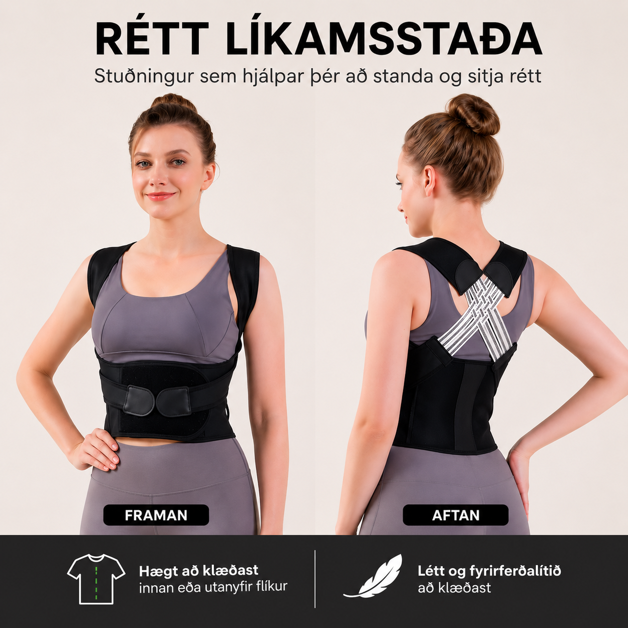Bakbelti m/ stuðning