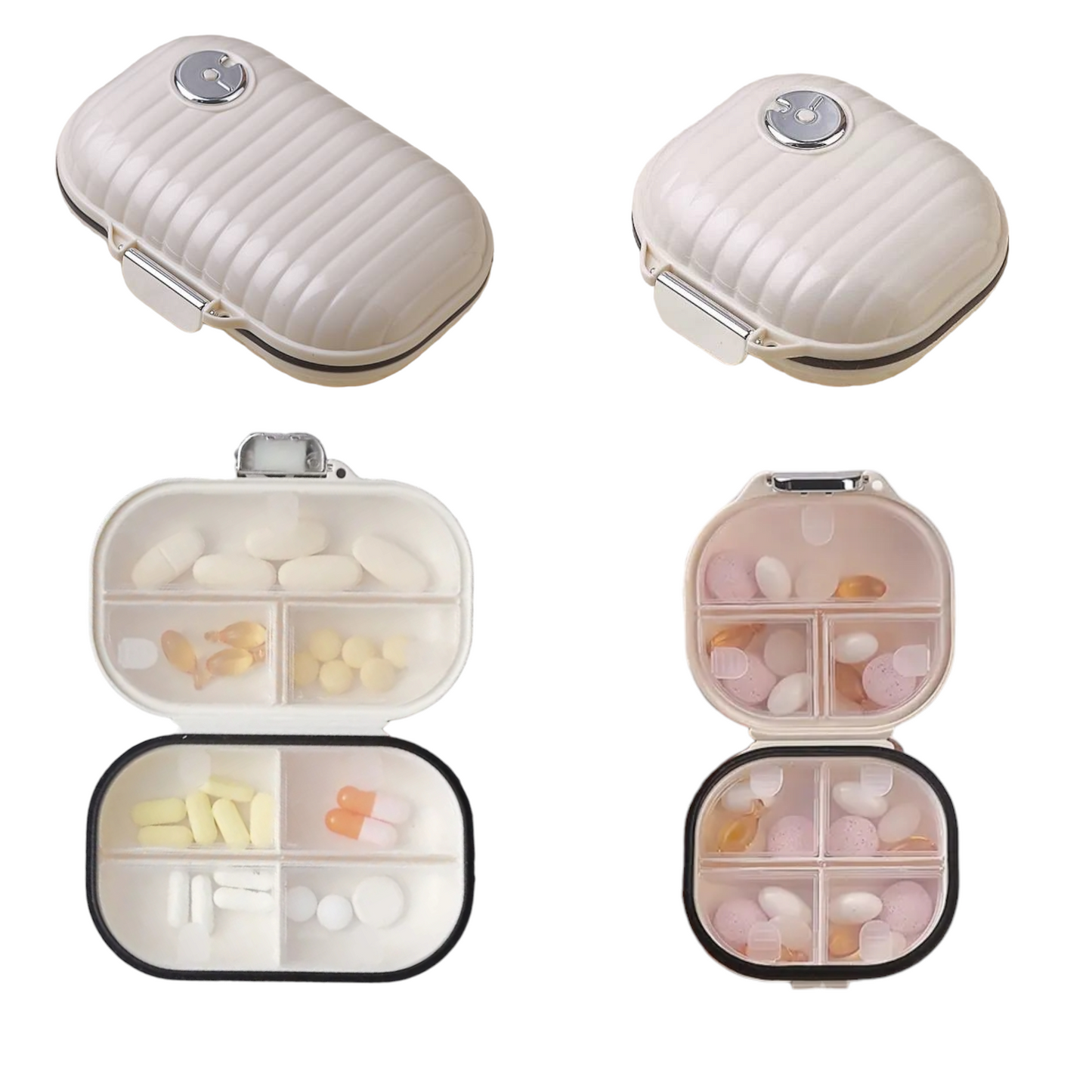 Ferða pillubox m/ merkimiðum