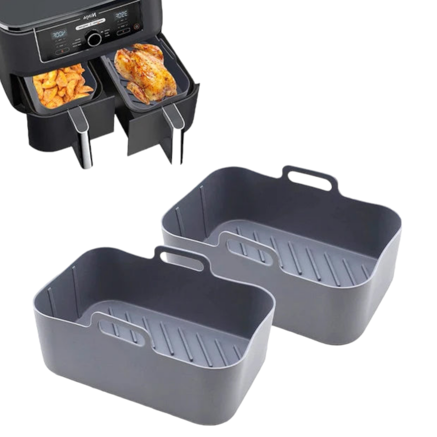 Air fryer sílikon bakkar (2 stk)