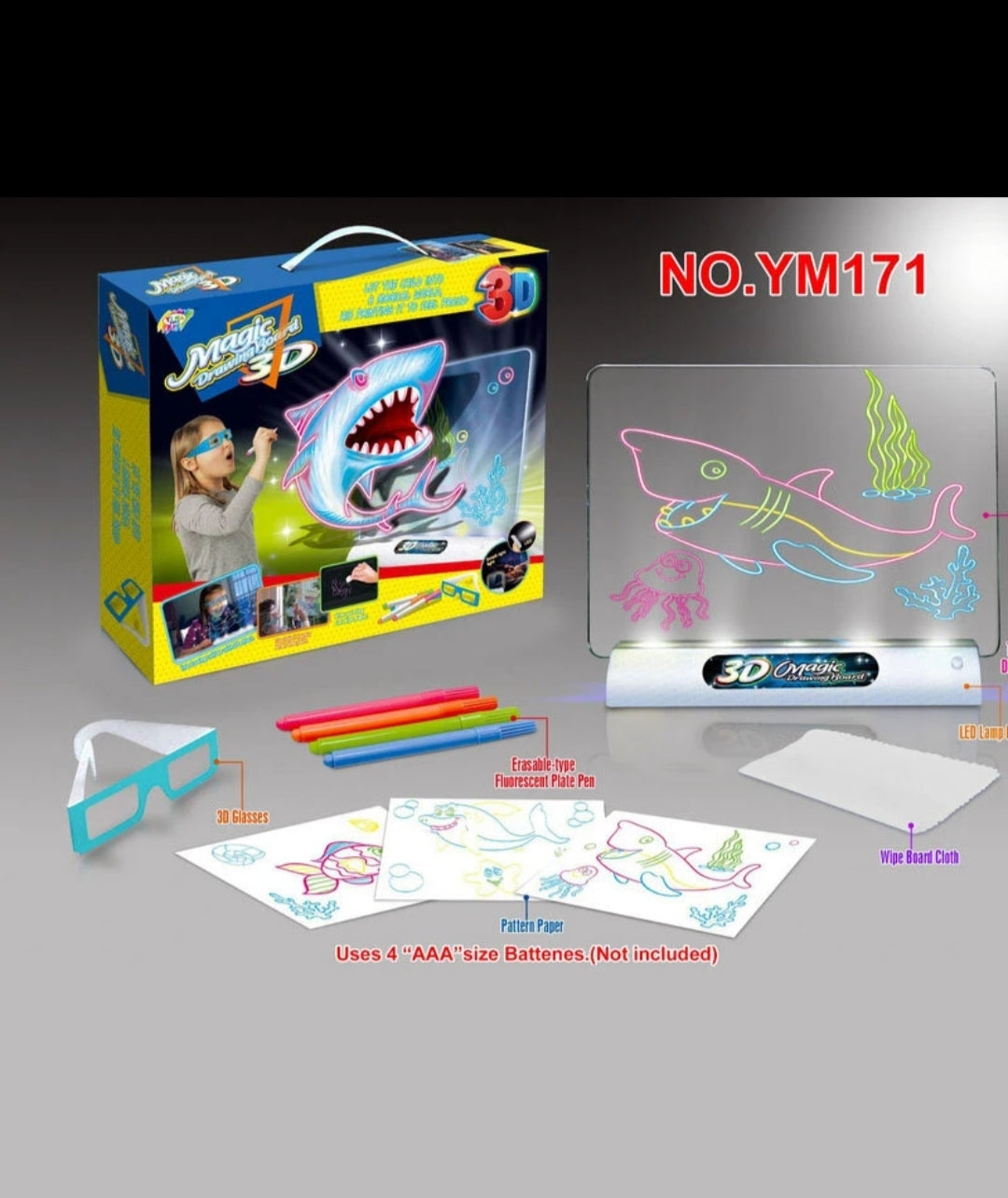 3D Skriftafla m/ LED borði