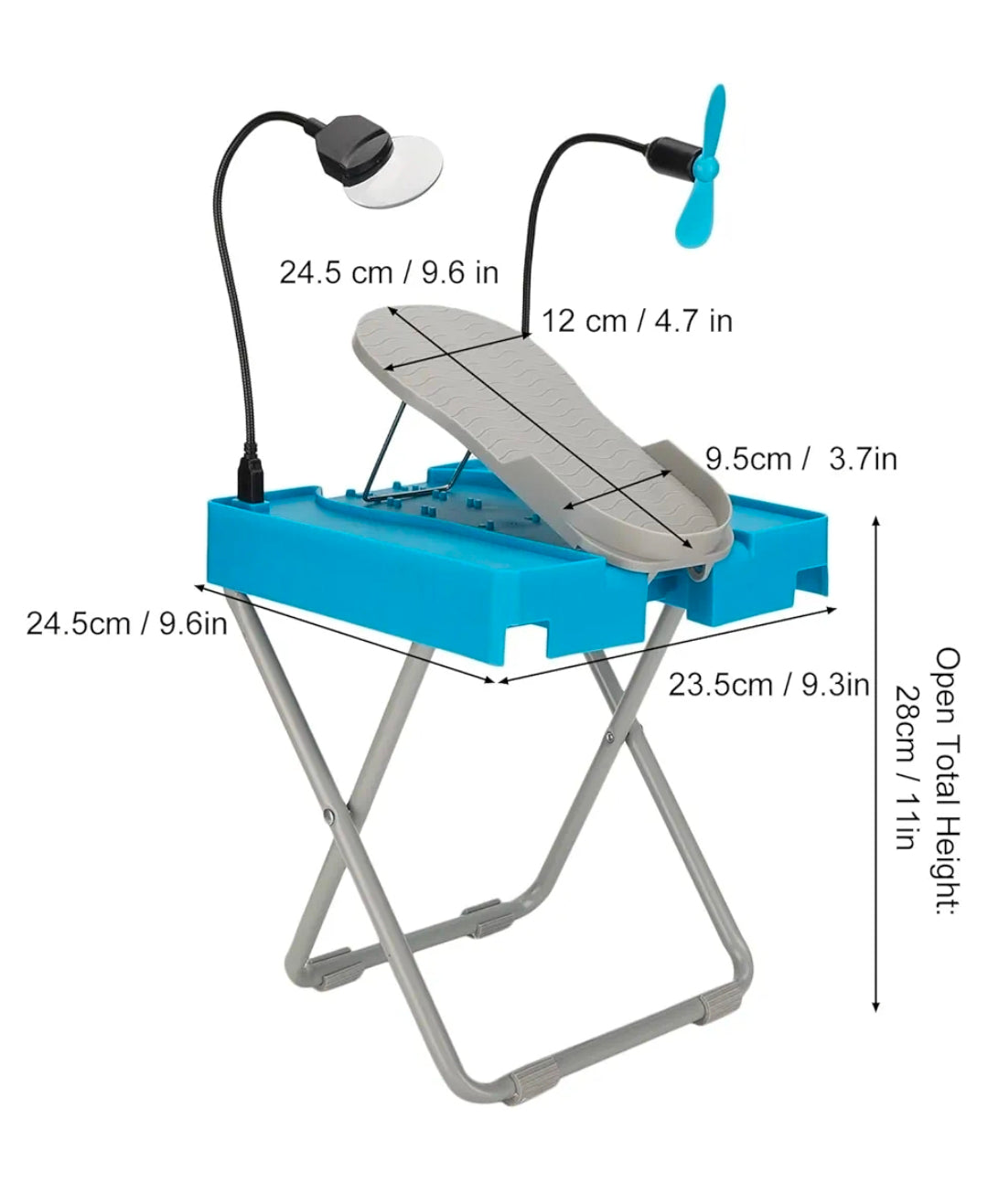 Fótsnyrtistandur m/ viftu & stækkunargleri