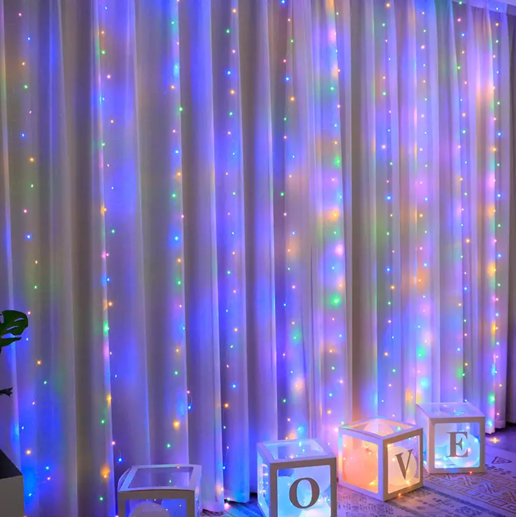 LED gardínu sería / Marglita birta // 2 stærðir