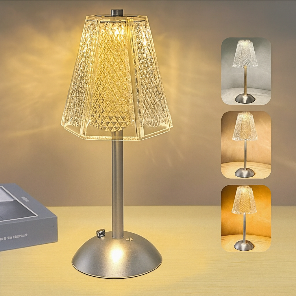 LED borðlampi / TD40E / Silfurlitaður