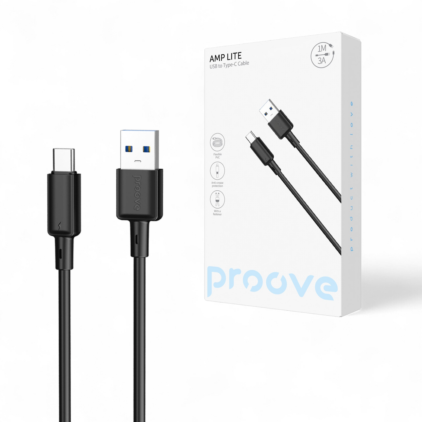 Proove Amp Lite hleðslusnúra 20W / USB-A - USB-C