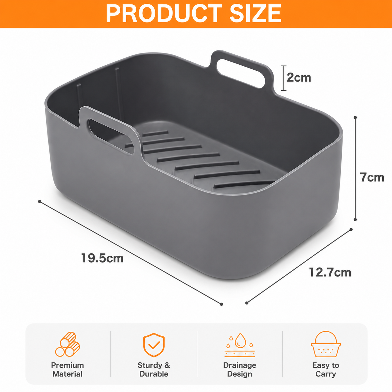 Air fryer sílikon bakkar / 2 stk