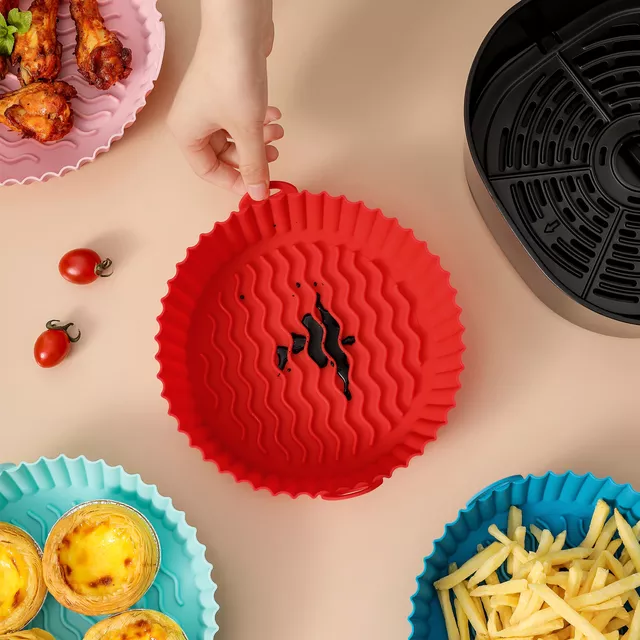 Air fryer sílikon bakkar (hringlaga) (4 stærðir)