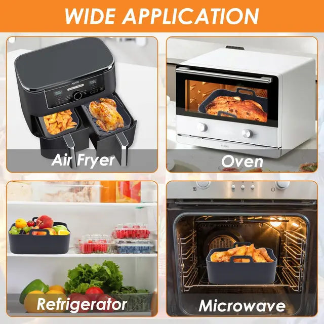 Air fryer sílikon bakkar (2 stk)