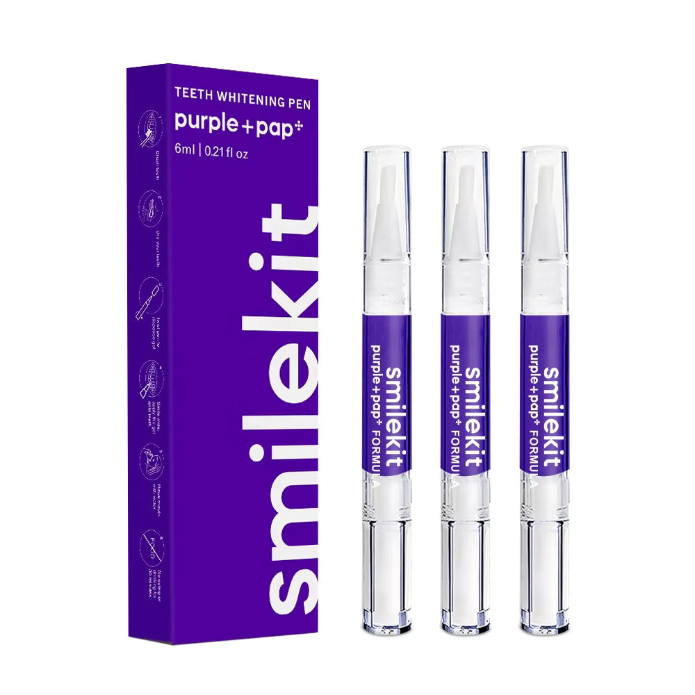 Smilekit V34 tannhvíttunar penni / Purple + PAP / 3 stk
