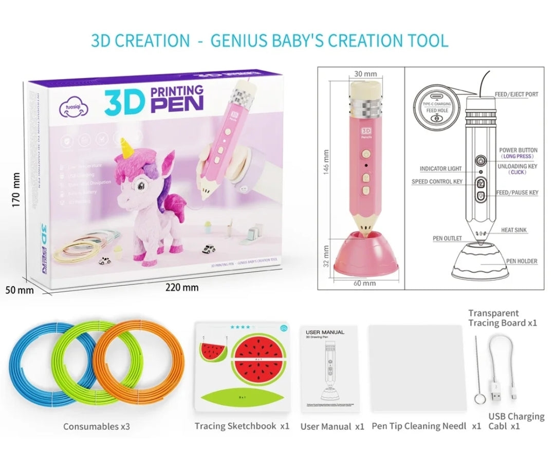 3D printing pen // Ný útgáfa (sjáðu myndbandið) FORPÖNTUN