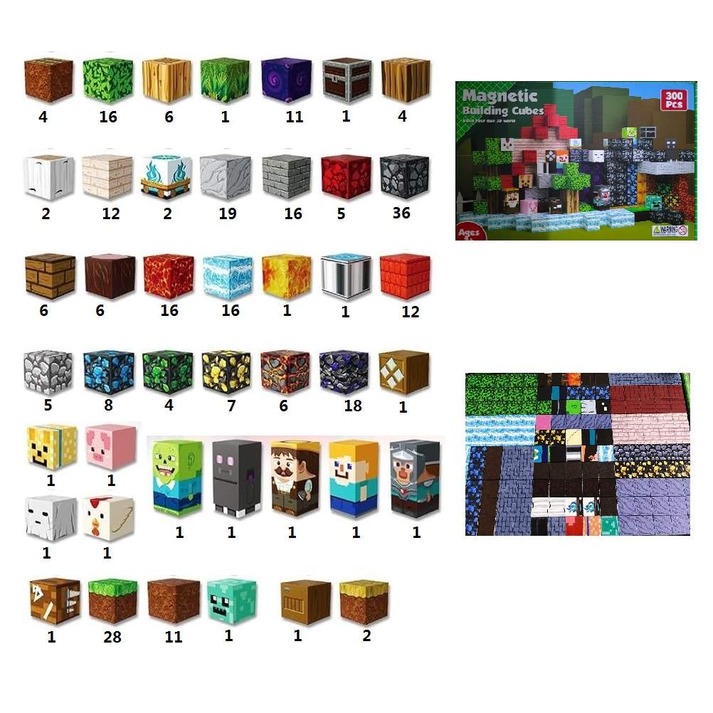 My World segulkubbar / 300 stk / Minecraft