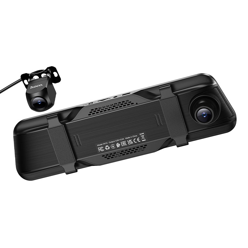 Hoco DV16 Dual channel dashcam m/ baksýnisspegil m/ snertistjórnun