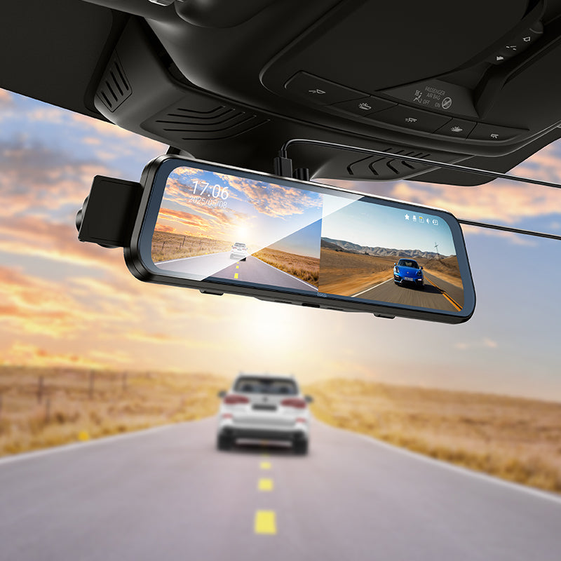 Hoco DV16 Dual channel dashcam m/ baksýnisspegil m/ snertistjórnun