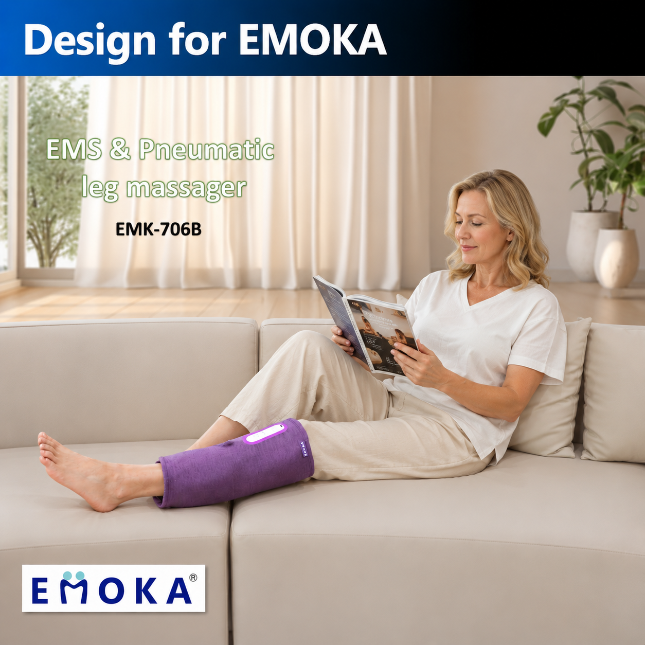 Emoka þrýstinuddtæki m/ EMS & Hita