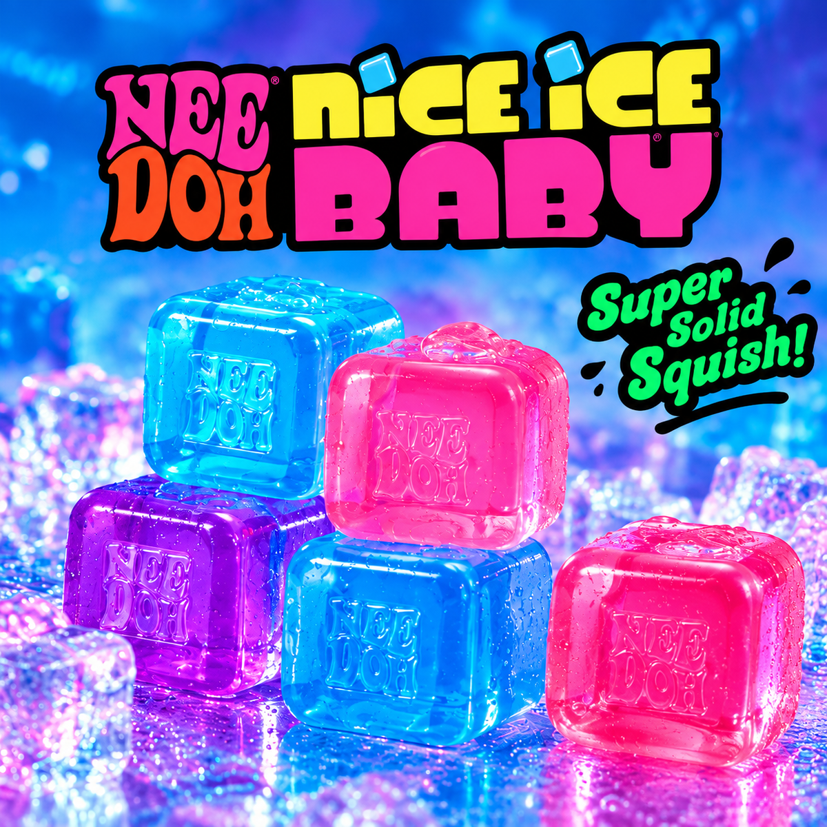 Mini Ice Cubes squishy / 4 stk