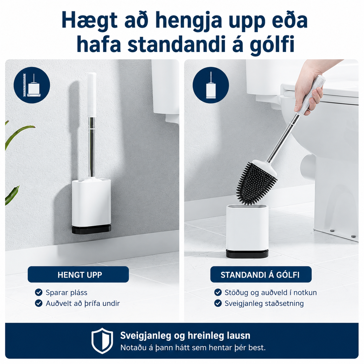 Shellmer sílikon klósettbursti / 4 litir