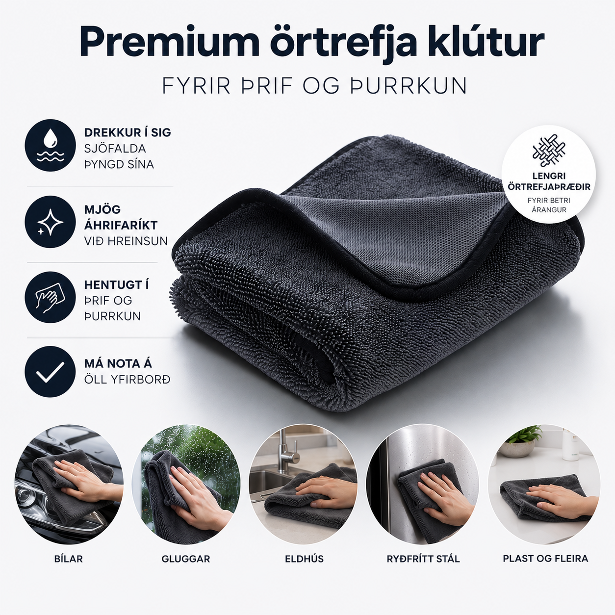 Microfiber Wizard klútur / 40x30 / 2 stk
