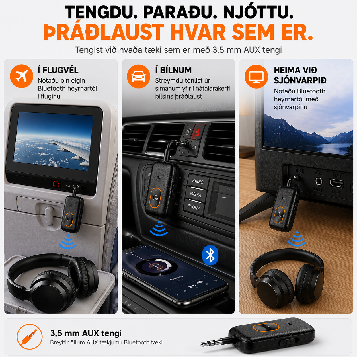 Hoco E151 Bluetooth sendir & móttakari