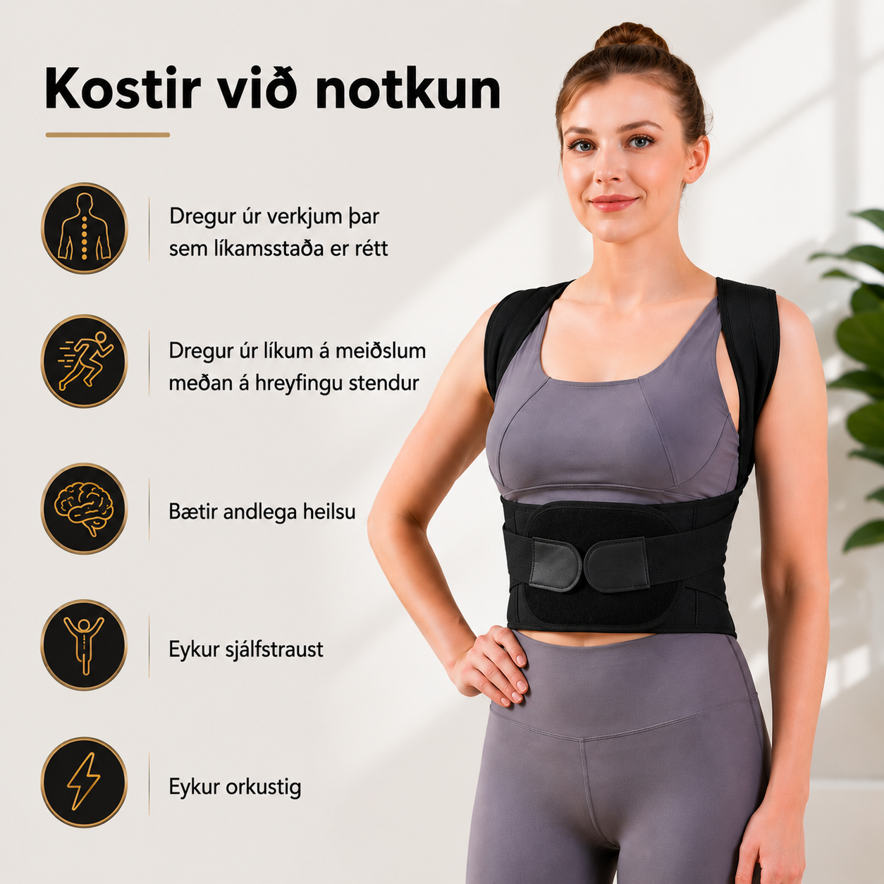 Bakbelti m/ stuðning
