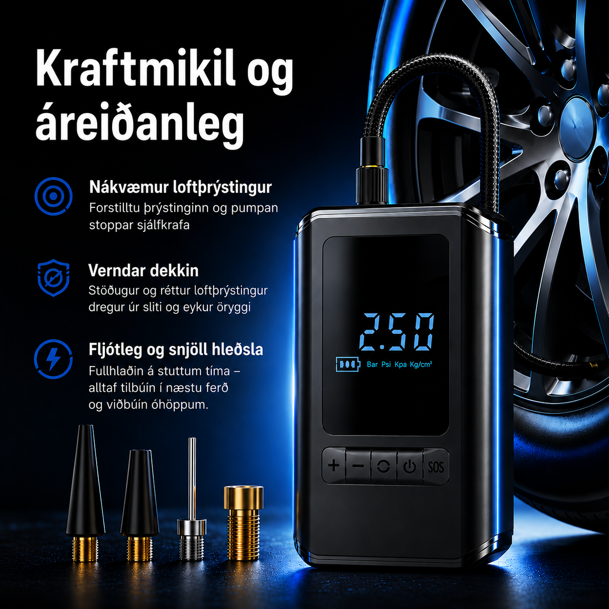 Snjall loftdæla 30L/min // FORPÖNTUN