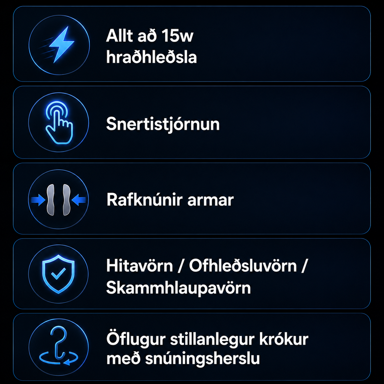 Símahleðslustandur f/ farartæki