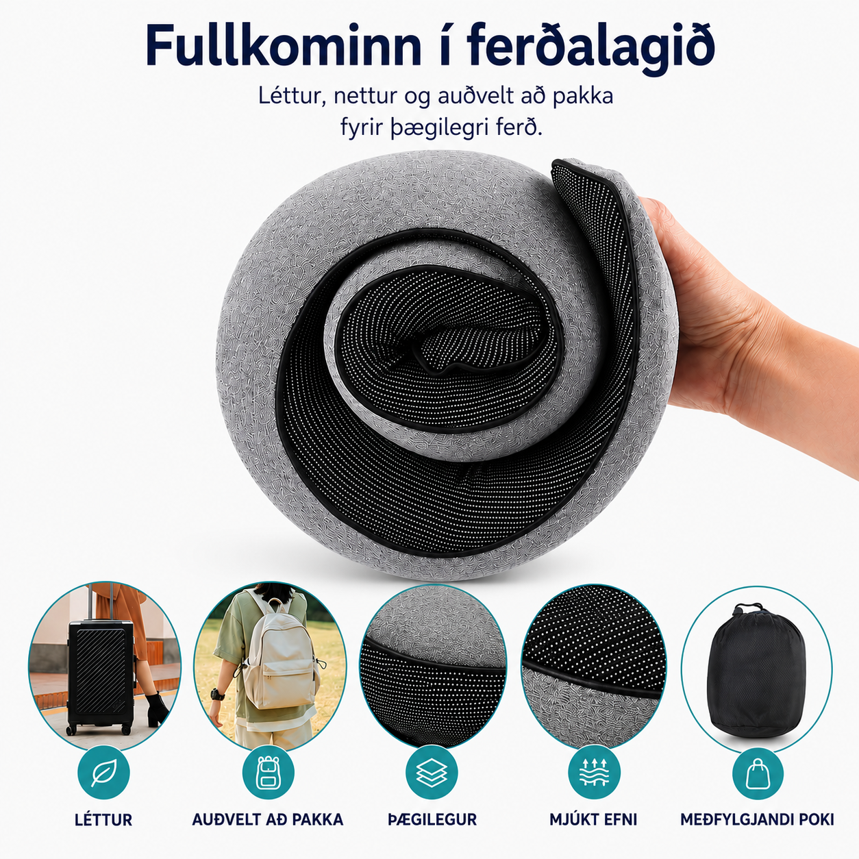 Ferðapúði / 3 litir