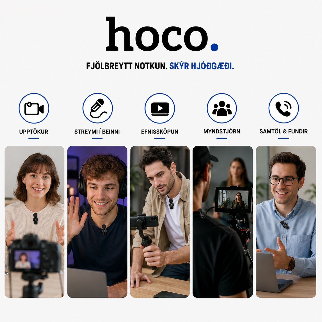 Hoco L20 þráðlaus hljóðnemi