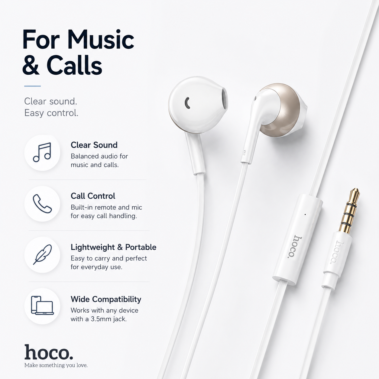 Hoco M115 heyrnartól / 3.5mm