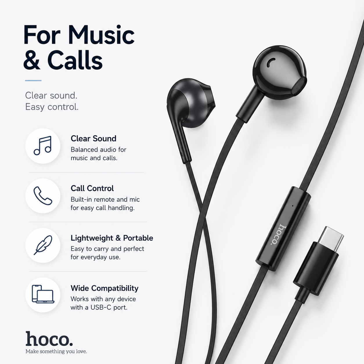 Hoco M115 heyrnartól / USB-C
