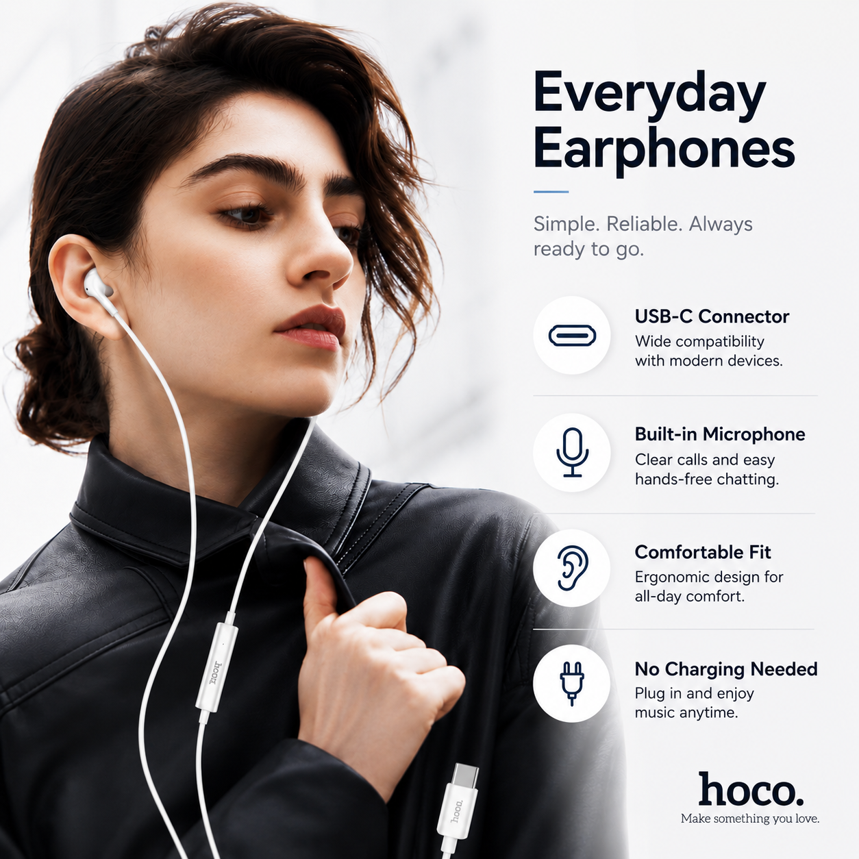 Hoco M115 heyrnartól / USB-C