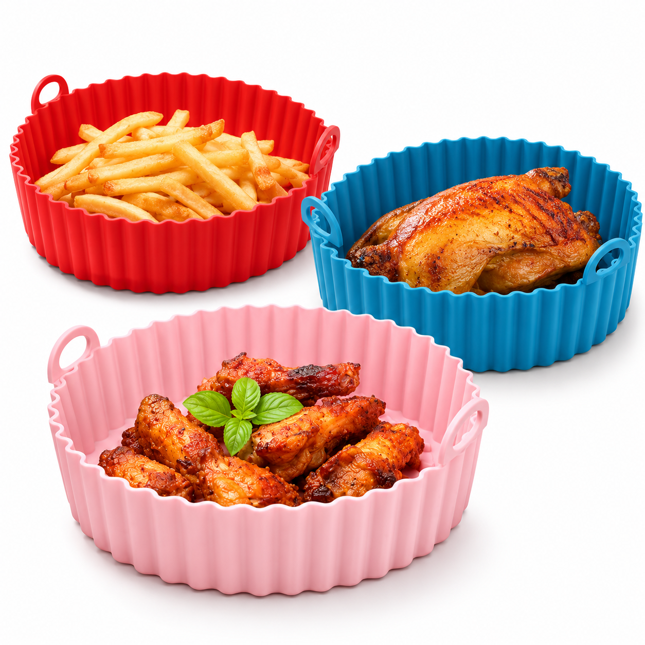Air Fryer sílikon bakkar / 4 stærðir