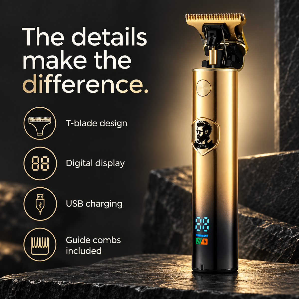 Kemei KM-252 hár & skeggsnyrtir