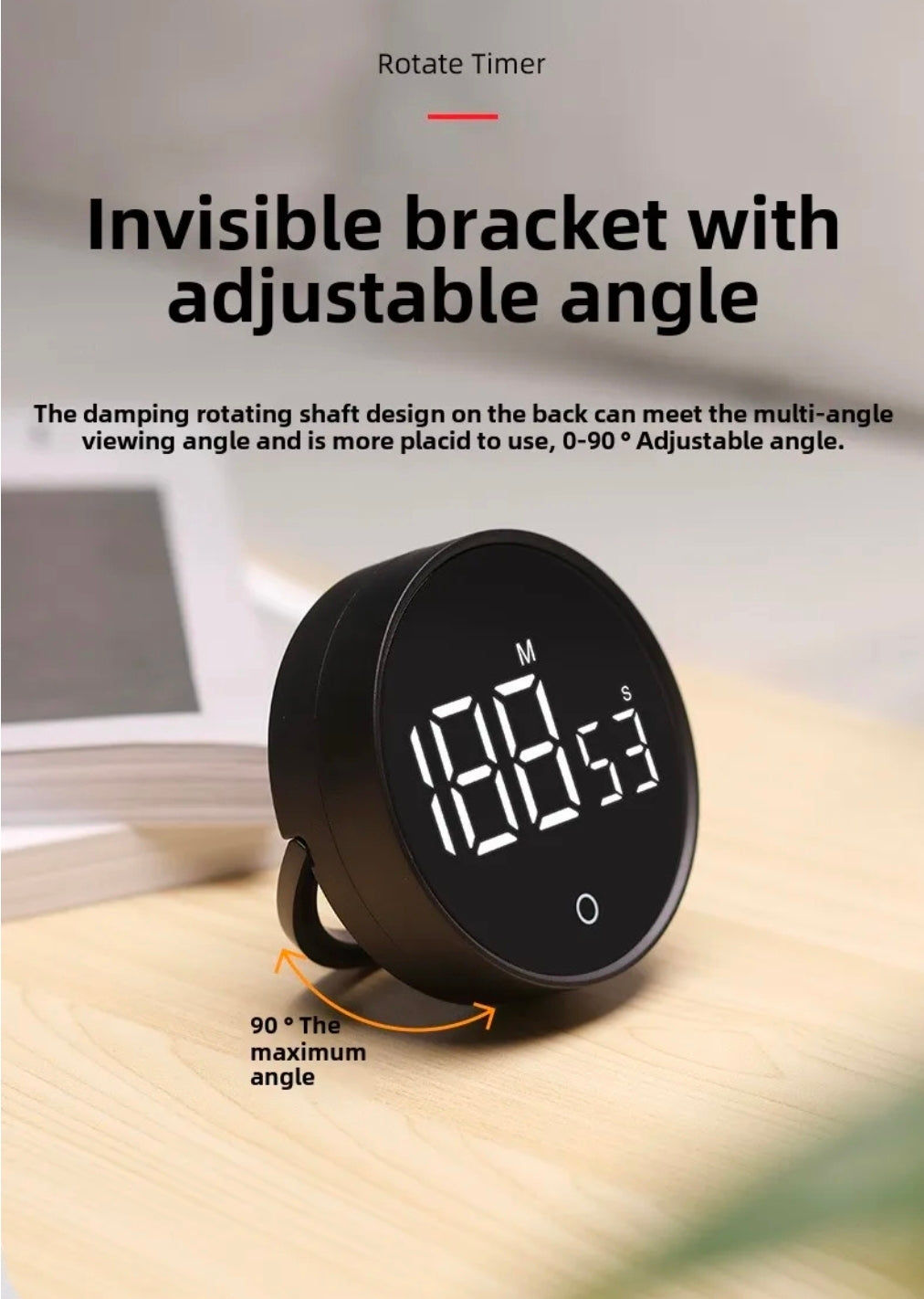 Tímamælir m/ segulfestingu