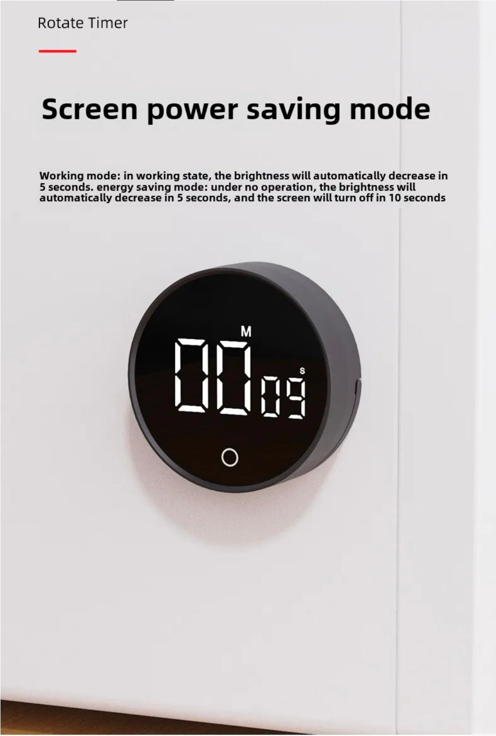 Tímamælir m/ segulfestingu