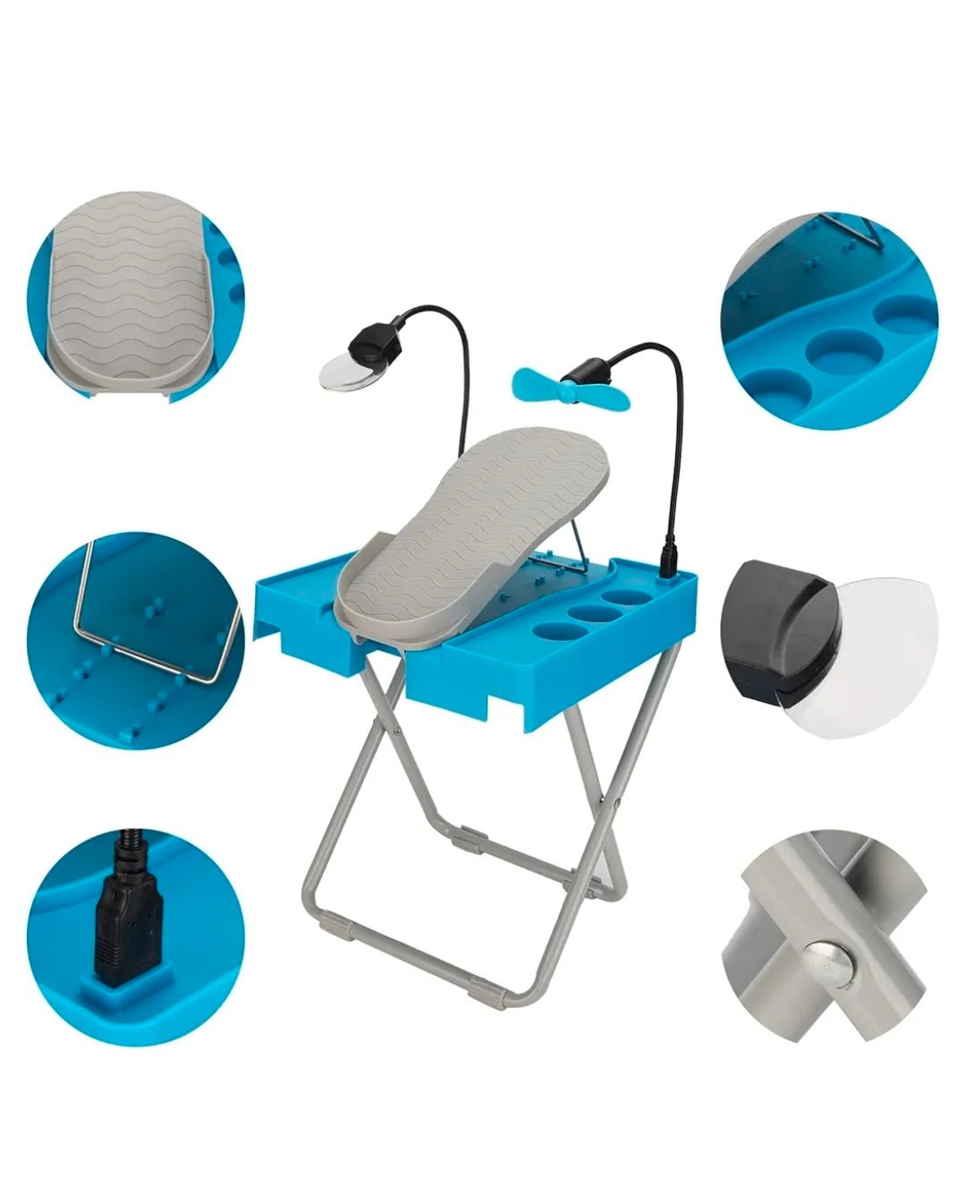 Fótsnyrtistandur m/ viftu & stækkunargleri