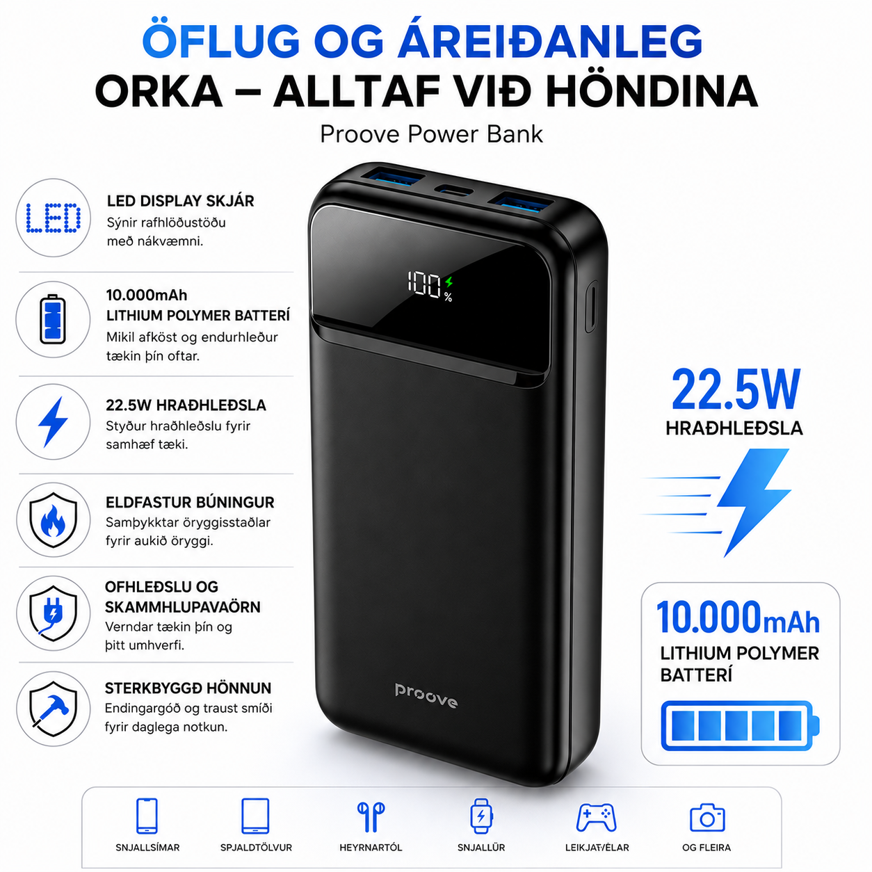 Proove Illuminator II hleðslubanki / 10.000mAh