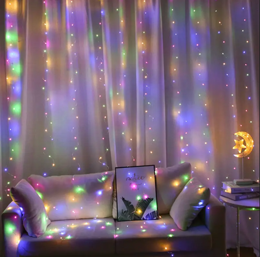 LED gardínu sería / Marglita birta // 2 stærðir