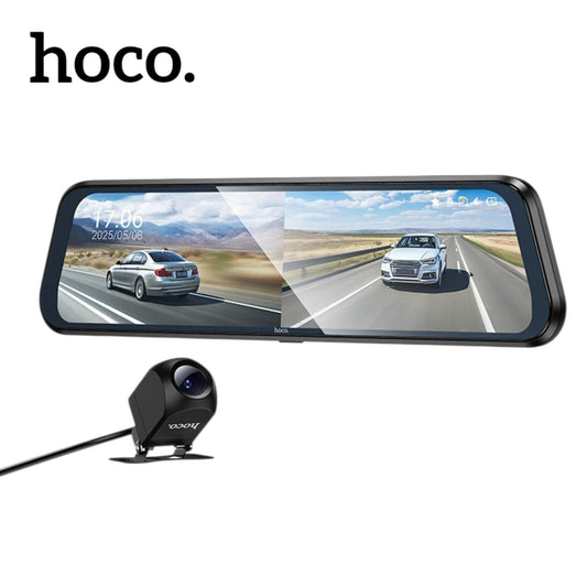 Hoco DV16 Dual channel dashcam m/ baksýnisspegil m/ snertistjórnun