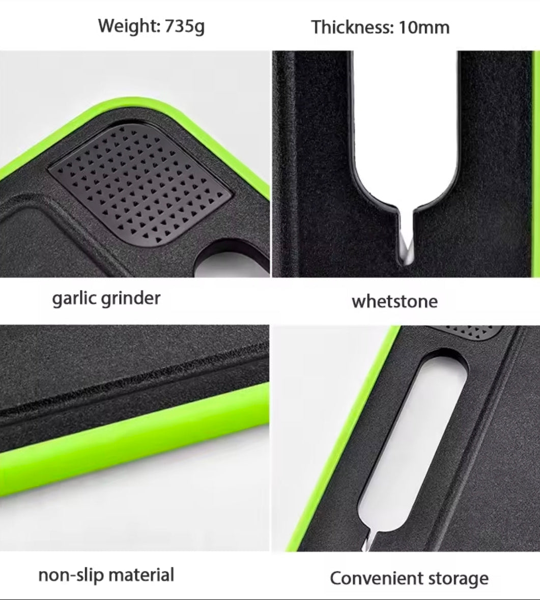 Tvíhliða skurðarbretti m/ afþýðingabakka 4 in 1