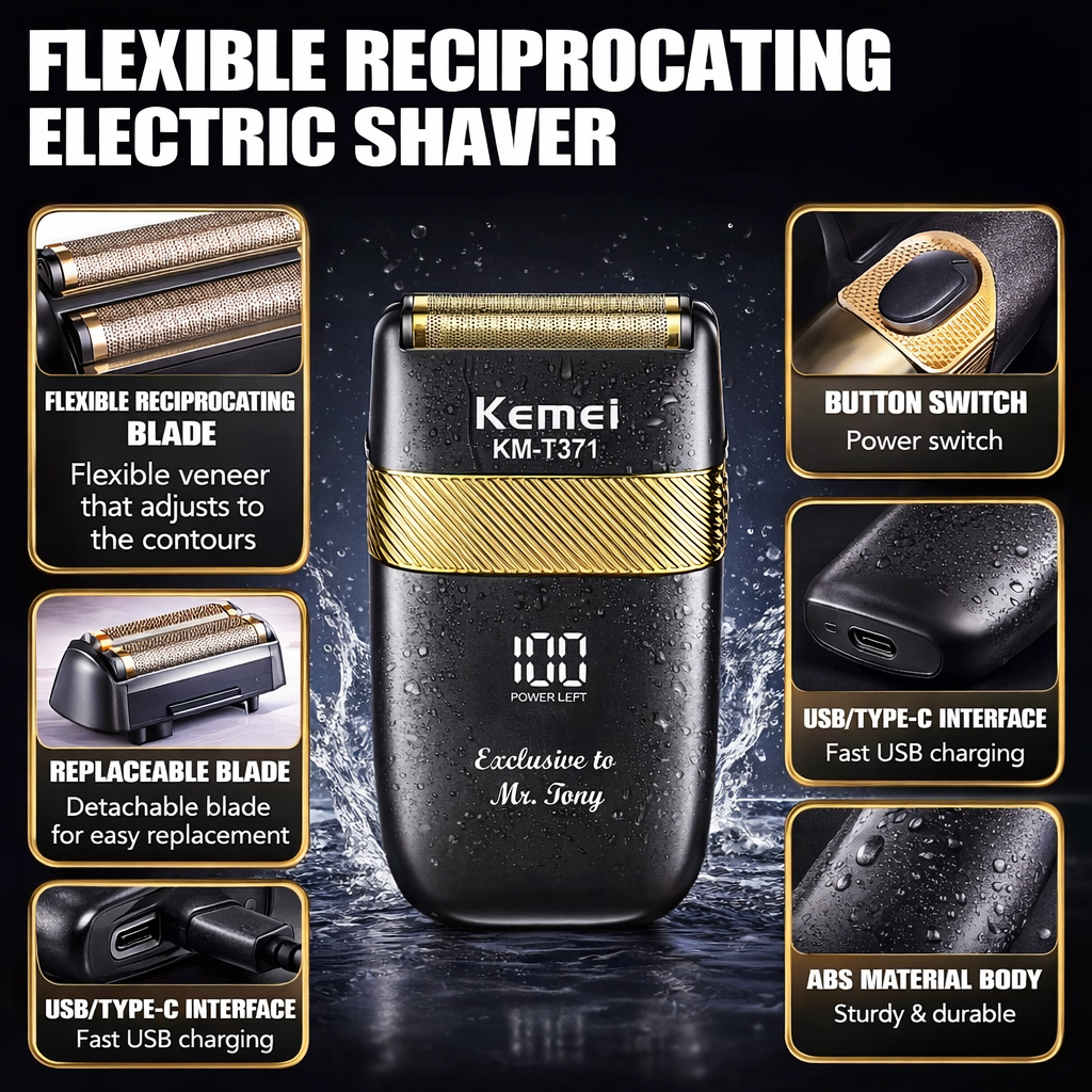 Kemei KM-T371 ferðarakvél
