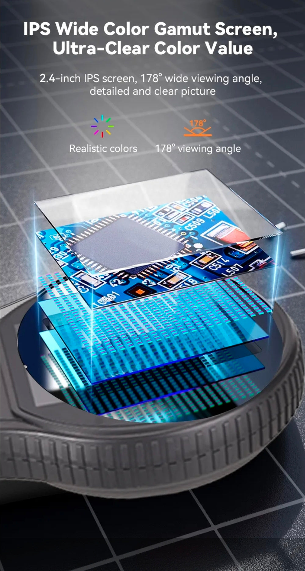 Smásjá m/ lýsingu & 500x stækkun / SD kort